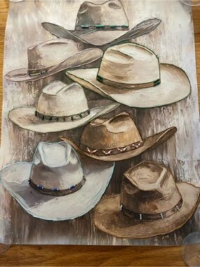 New canvas cowboy hats embroidered beads accents